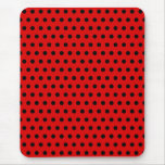 Modelo de lunar rojo y negro. Manchado Alfombrillas De Raton