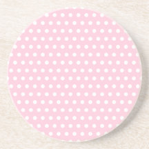 Modelo de lunar rosado y blanco. Manchado Posavaso Para Bebida