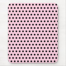 Modelo de lunar rosado y negro. Manchado Tapete De Ratones