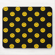 Modelo de lunar sonriente amarillo tapete de ratones