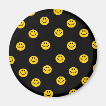 Modelo de lunar sonriente amarillo imanes para frigoríficos