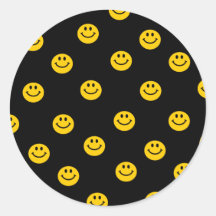Modelo de lunar sonriente amarillo pegatina