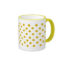 Modelo de lunar sonriente amarillo tazas de café