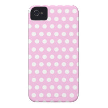 Modelo de lunares blanco rosado iPhone 4 Case-Mate protectores