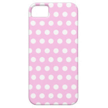 Modelo de lunares blanco rosado iPhone 5 protector