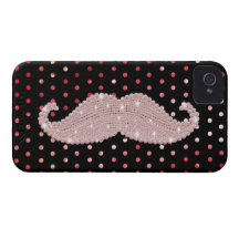 Modelo de lunares rosado femenino divertido del bi iPhone 4 coberturas