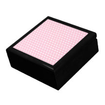 Modelo de lunares rosado y blanco cajas de recuerdo