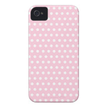 Modelo de lunares rosado y blanco iPhone 4 cárcasa