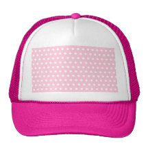 Modelo de lunares rosado y blanco gorro