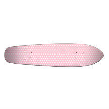 Modelo de lunares rosado y blanco monopatín personalizado