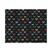 Modelo de mariposas colorido en negro lienzo envuelto para galerias