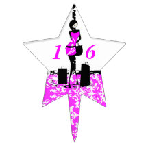 Modelo de moda del dulce 16 "feliz cumpleaños " palillos de tarta