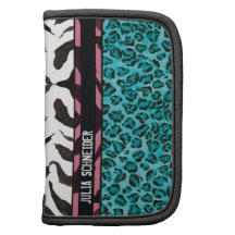 Modelo de moda elegante de la cebra del leopardo d organizadores