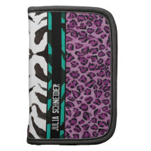 Modelo de moda elegante de la cebra del leopardo d organizadores