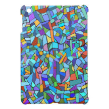 Modelo de mosaico azul colorido abstracto