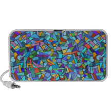 Modelo de mosaico azul colorido abstracto altavoz