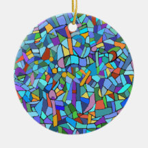 Modelo de mosaico azul colorido abstracto adorno de navidad