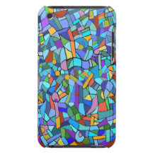 Modelo de mosaico azul colorido abstracto iPod touch cobertura