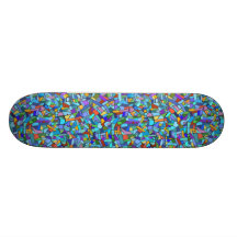 Modelo de mosaico azul colorido abstracto tabla de patinar