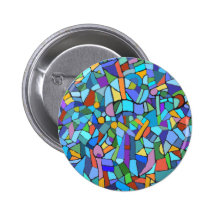 Modelo de mosaico azul colorido abstracto pin