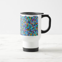 Modelo de mosaico azul colorido abstracto taza de café