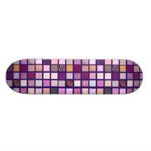 Modelo de mosaico rosado tabla de patinar