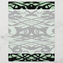 Modelo de Nouveau del arte en verde y negro Tarjeton