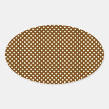 Modelo de punto del otoño de Brown oscuro y del li Pegatinas Óval Personalizadas