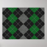 Modelo de punto verde y del gris de Argyle posters