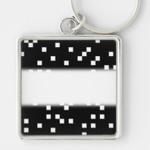 Modelo de puntos cuadrado blanco y negro llaveros personalizados
