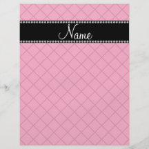 Modelo de rejilla rosado conocido personalizado tarjetas informativas