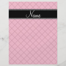 Modelo de rejilla rosado conocido personalizado tarjetón