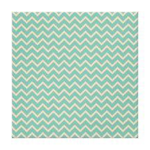 Modelo de zigzag alegre de la verde menta impresión de lienzo