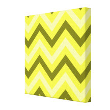 Modelo de zigzag amarillo impresiones en lienzo estiradas