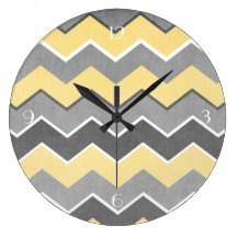 Modelo de zigzag amarillo y gris relojes