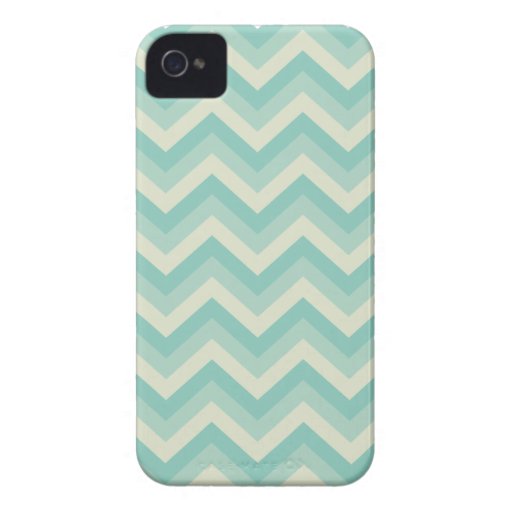 Modelo de zigzag azul de la aguamarina iPhone 4 funda