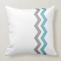 Modelo de zigzag azul y gris cojines