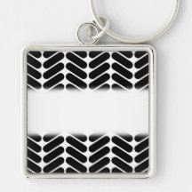 Modelo de zigzag blanco y negro llavero