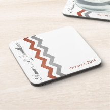 Modelo de zigzag rojo y gris posavasos de bebida