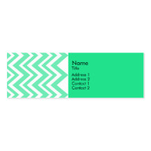 Modelo de Zigzgag de la verde menta de Seafoam Tarjeta De Negocio