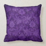 Modelo decorativo floral del damasco púrpura oscur cojines