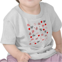 Modelo del arte de la palabra del amor y de los co camiseta