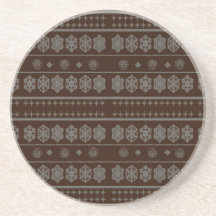 Modelo del copo de nieve de Brown Posavasos Para Bebidas