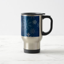 Modelo del copo de nieve del invierno tazas