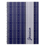 Modelo del copo de nieve en azul libro de apuntes con espiral