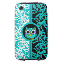 modelo del damasco con el caso del iPhone 3 del bú iPhone 3 Tough Protectores