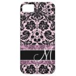 Modelo del damasco con el monograma iPhone 5 Case-Mate carcasas