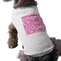 Modelo del damasco de las rosas fuertes camisetas de perrito