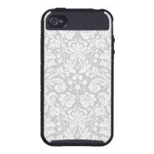 Modelo del damasco de los gris plateados iPhone 4 cárcasas