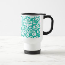 Modelo del damasco del trullo de la turquesa de la taza de café